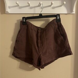 Aerie Brown Cargo Shorts Relaxed Fit